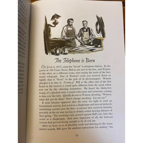 1951 Alexander Graham Bell Vintage Illustrated Book ATT Homeschool Telephone His - Picture 4 of 7